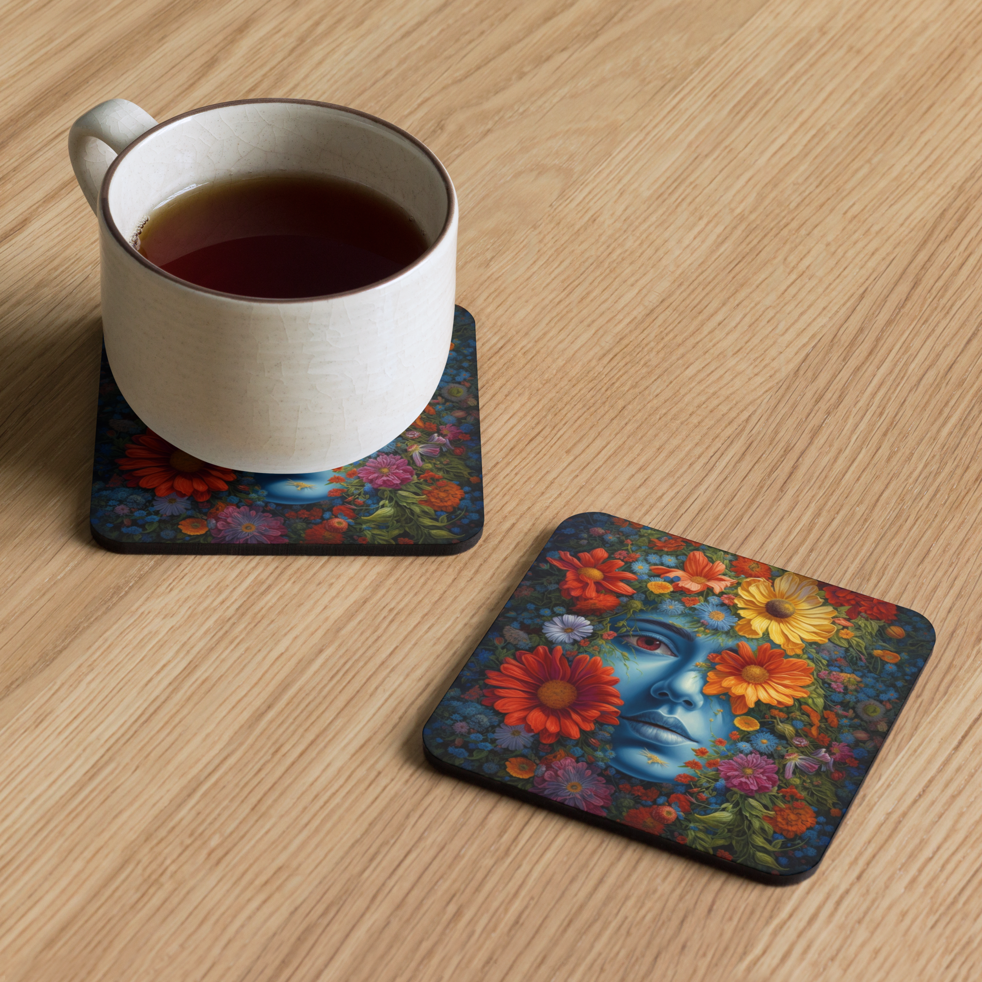 Dreaming Petals - Cork-back coaster