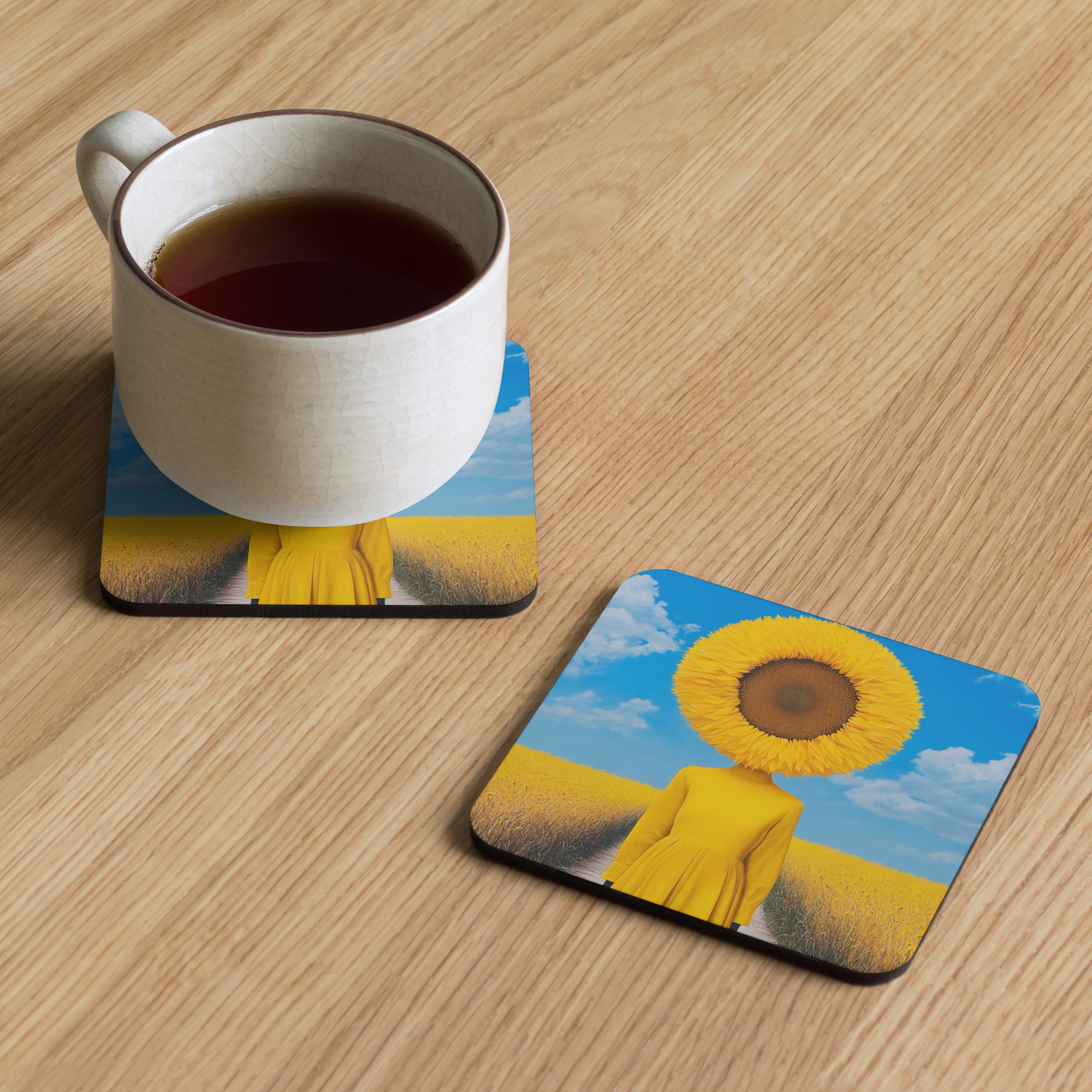 The Sunflower Self - Cork-back coaster