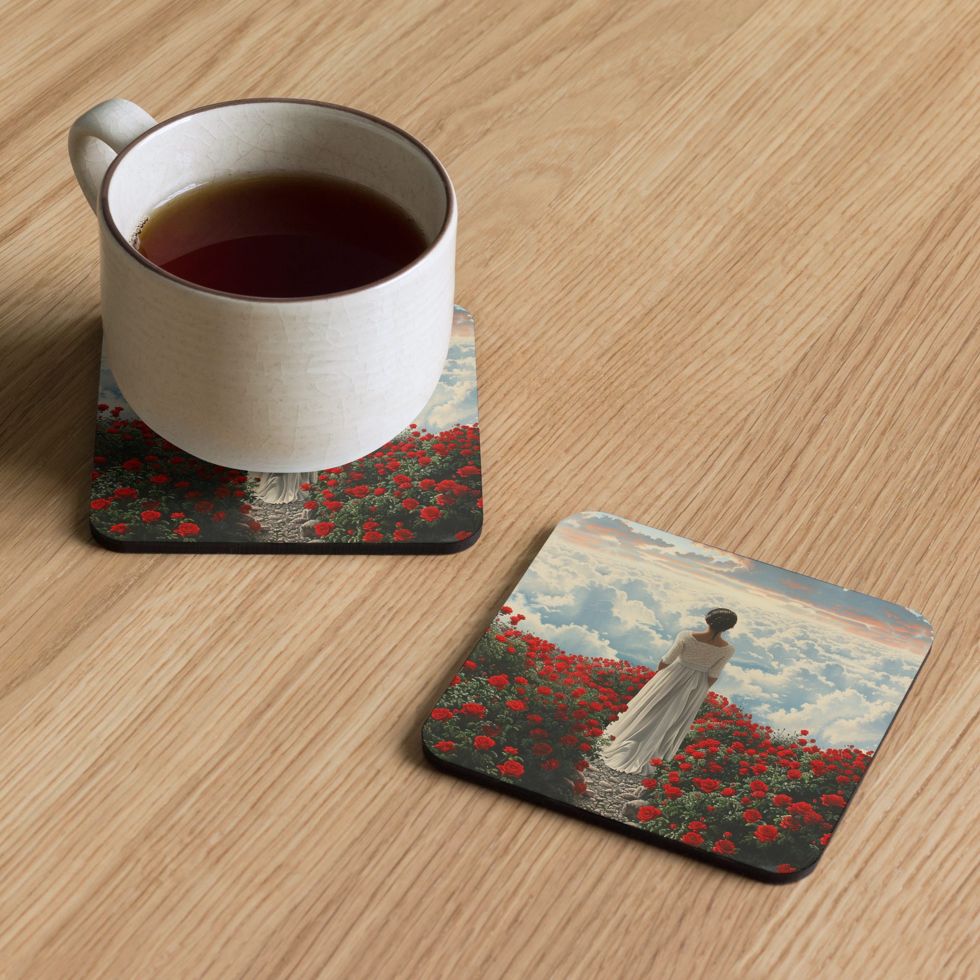Sky Rose - Cork-back coaster