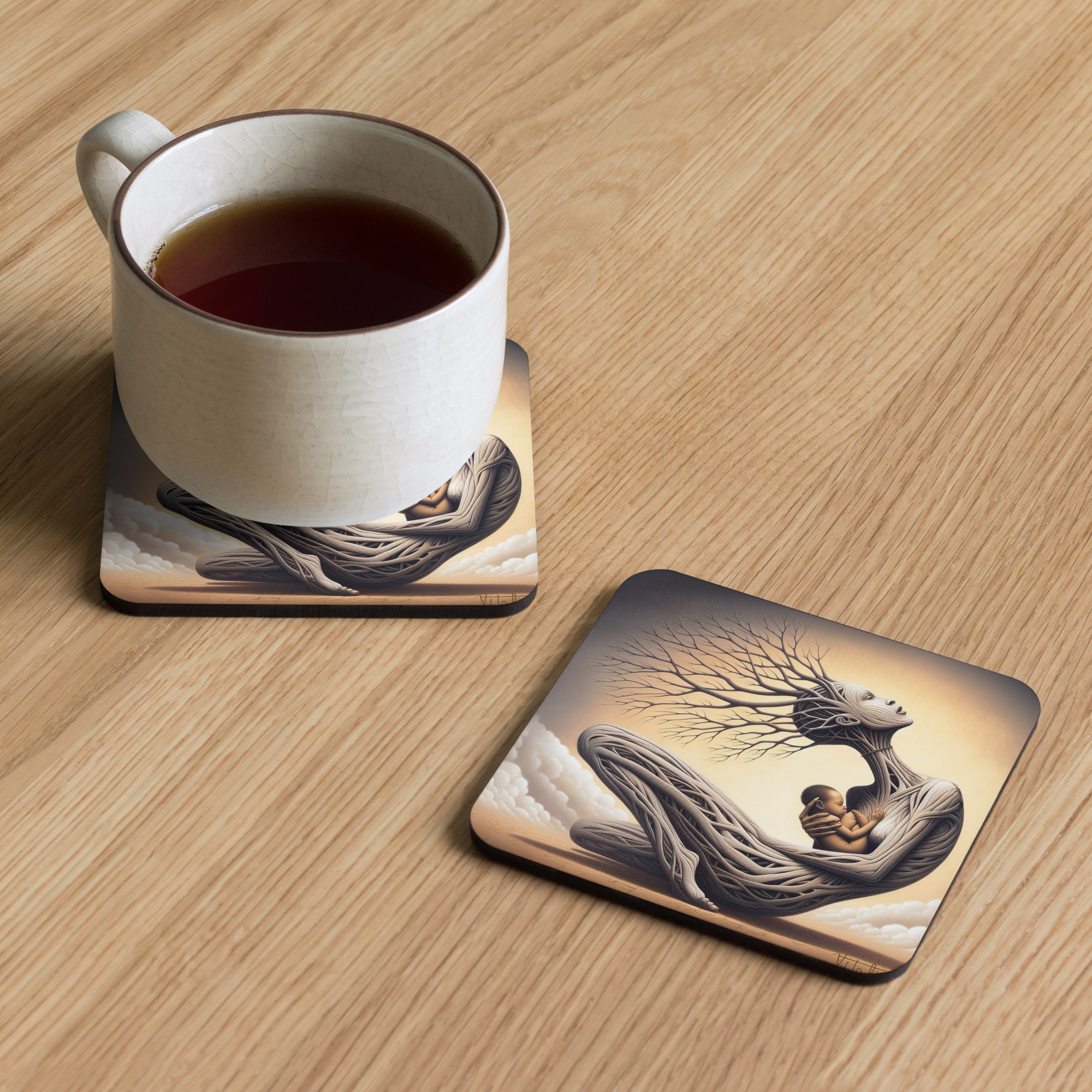 Maternal Branches - Cork-back coaster