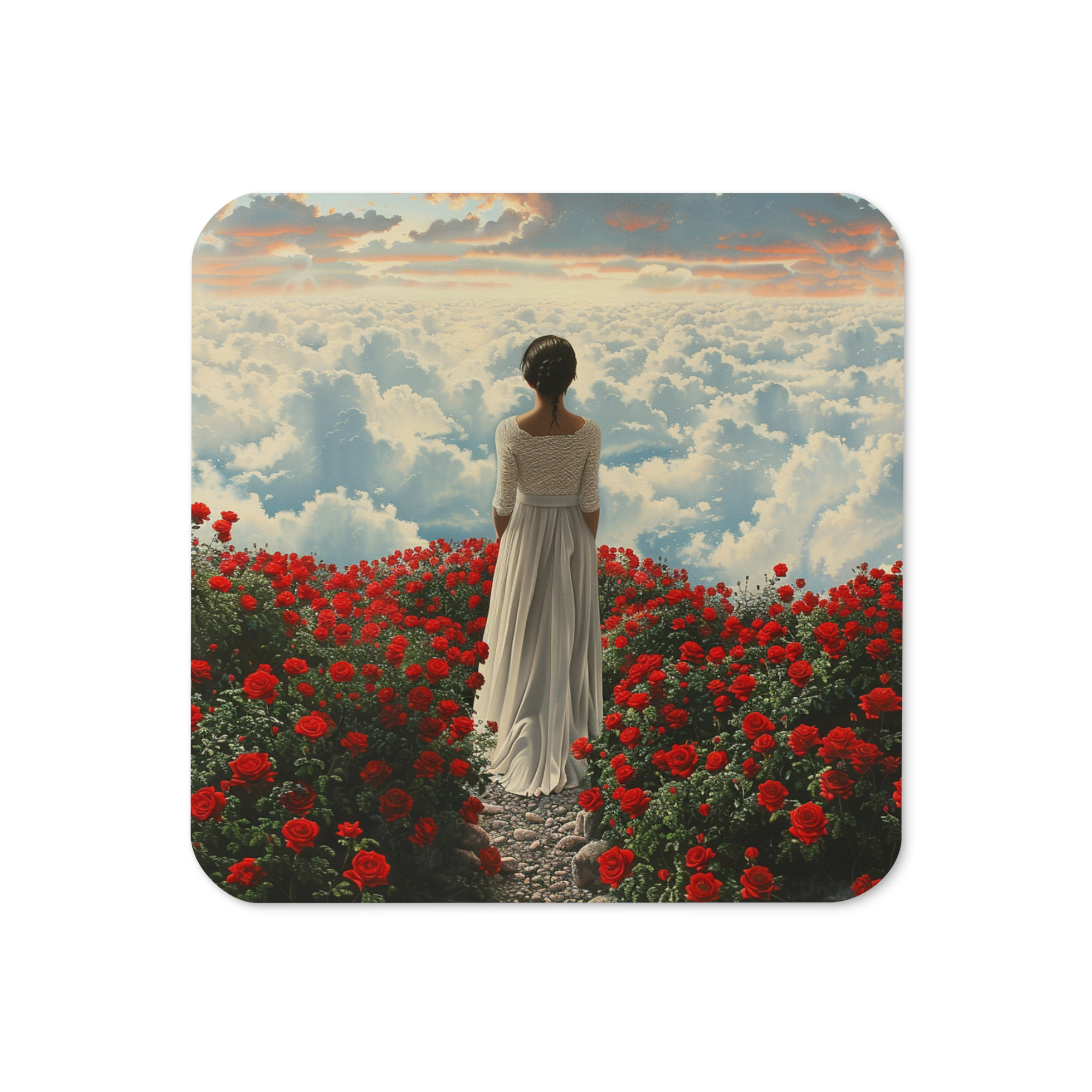 Sky Rose - Cork-back coaster