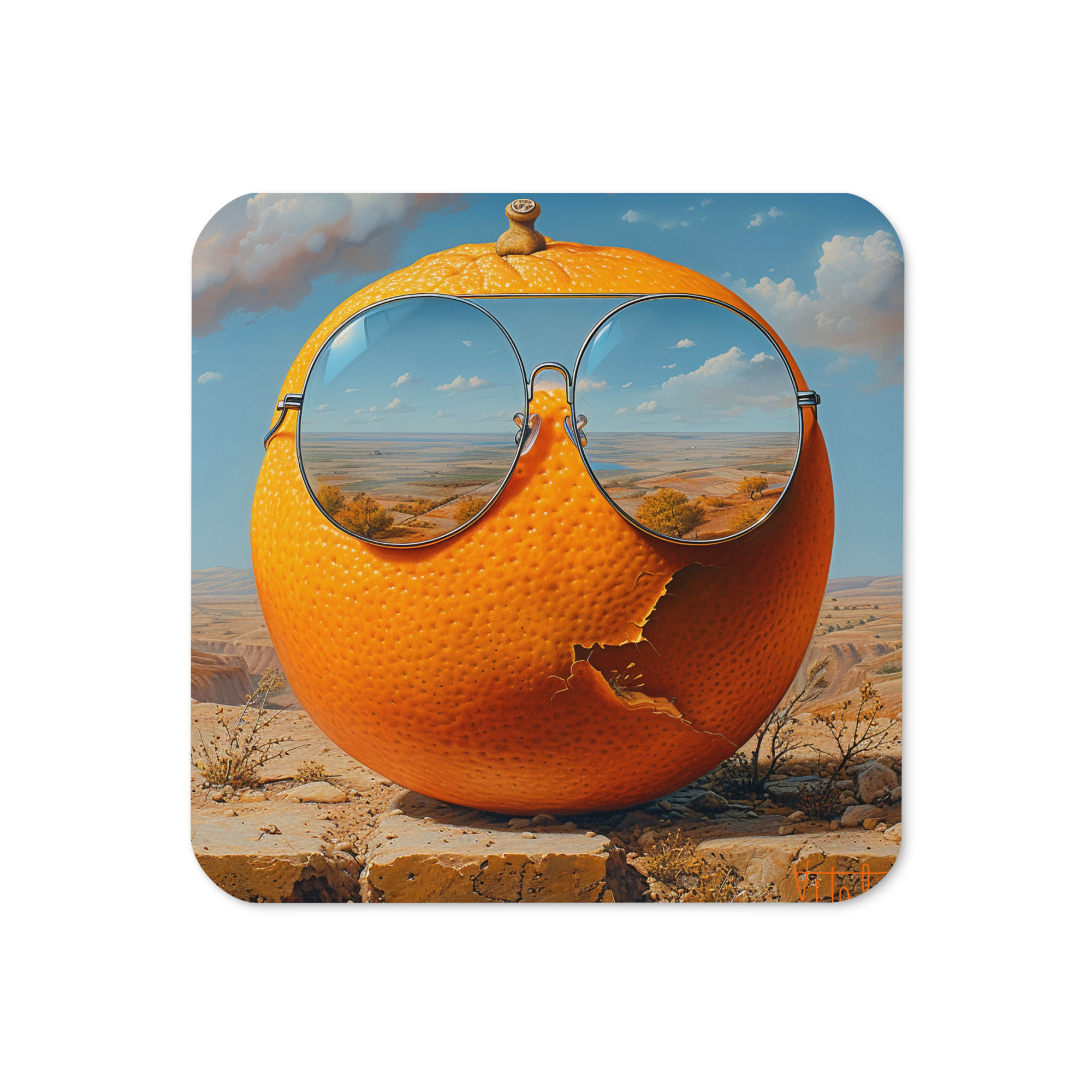 Vision of the vitamin C - Cork-back coaster