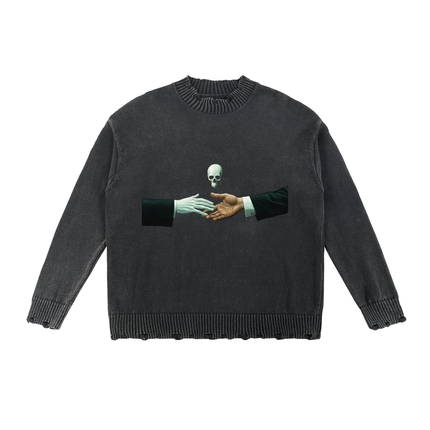 Vintage Washed Hand-Frayed Sweater